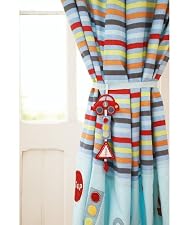 Traffic signal tape-top curtains - Blue