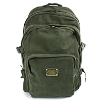 Canvas Backpack for School - College - or as a Day Pack - Olive Drab - 11' x 16' x 5'