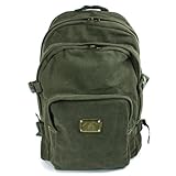 Canvas Backpack for School - College - or as a Day Pack - Olive Drab