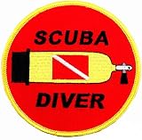 Scuba Diver Patch Embroidered Iron On Diving Tank Flag Emblem Souvenir