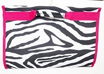 Jewelry Roll up Bag Zebra Hot Pink Trim Large