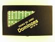 Double Six Jumbo Dominoes-(8.5" x 5") Set of 28-Black Case/Green Tiles