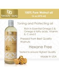 Beauty Aura 100 % Pure Walnut Oil Is Pressed From Best Quality Walnuts, 16 Fl Oz
