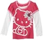 Hello Kitty Girls 2-6x Long Sleeve Puff Sleeve Top,Cerise,2T