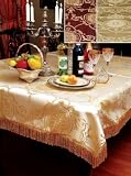 Prestige Damask Design Tablecloth Burgundy 60 Round