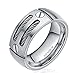 8mm Men's Silver/black Cable Inlay Titanium Ring Wedding Band Screw Design Size 6-14