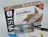MSI CB54G2 W-LAN PCMCIA Cardbus Netzwerkkarte 802.11g WPA 128 Bit