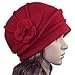 Dahlia Women's Elegant Flower Wool Cloche Bucket Slouch Hat