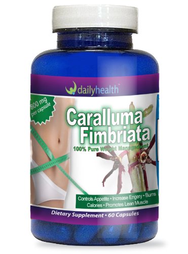 Pure Caralluma Fimbriata 1600mg 60ct Vegetarian Capsules Potent Whole Plant Extract Weight Loss Dietary Supplement