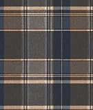 Navy Crackle Plaid Wallpaper