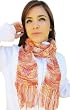Handmade Pure Cotton Lightweight Scarf - Orange Sorbet (100% Knitted By Hand/extra Long) Handmade Pure Cotton Lightweight Scarf - Orange Sorbet (100% Knitted By Hand/extra Long)