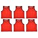 BlueDot Trading Adult Sports Pinnie Quality Scrimmage Training Vest in Nylon Mesh for All Kinds of Sports Soccer, Football, Basketball, Orange, Pack of 6