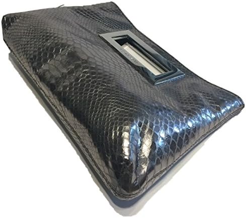 Michael Kors Berkley Python Embossed Nickel Leather Clutch
