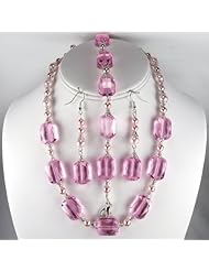 Pink rectangle crystals and Pink pearls