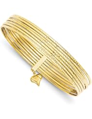 14k Yellow Gold D/C Slip On 7 Bangles. Metal Wt- 11.44g