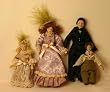 Dollhouse Miniature Porcelain Doll Victorian Family of 4