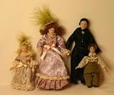 Dollhouse Miniature Porcelain Doll Victorian Family of 4