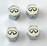 Nissan Infiniti White Anti-theft Car Wheel Tire Valve Stem Caps