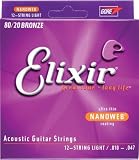Elixir Nanoweb Light 12-String Acoustic Guitar Strings