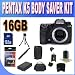 Pentax K-5 16.3 MP Digital SLR with 3-Inch LCD Black w/16GB SDHC Memory + Extended Life Battery + Ac/Dc Charger + SDHC USB Card Reader + Shock Proof Deluxe Case w/Strap + Memory Card Wallet + Lens Pen Cleaner + Mini Tripod + Accessory Saver Bundle