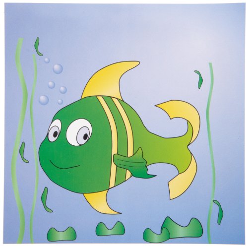 Wenko 3411061100 Kacheldekor Happy Fish - 10-er Set, deckend, abwaschbar, 14.8 x 14.8 cm