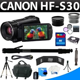 Canon Vixia Hf-s30 Hfs30 32gb Internal Flash Memory Camcorder + 32gb Supreme Complete Camorder Bundle Kit