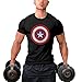 Men's Captain America T-Shirts Bodybuilding Muscle Training Short Sleeve