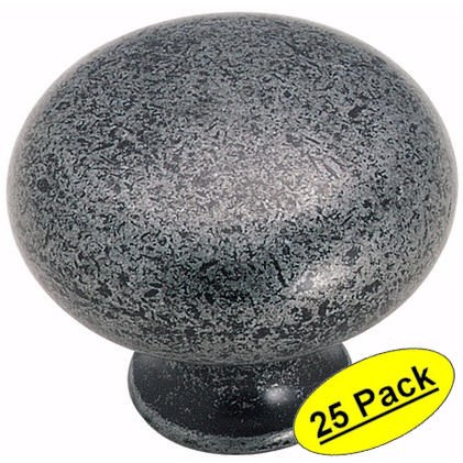 Amerock BP771-WI Traditional Classic Legacy Wrought Iron Round Cabinet Hardware Knob - 1-1/4