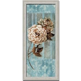 Arctic White Rose Chic Shabby Floral Panel Wall D�cor by Wilder Rich Picture Art Print FRAMED