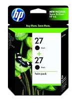 Original HP 27 Black Ink Cartridge (2-Pack) in Retail Packaging