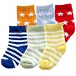 6pk Fun Stripe Combo Socks, Blue, 6-18 months [Apparel]