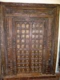 18c Antique Doors Frame India Rustic Hand Carved Peacocks Teak