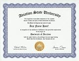 Aviation Lover Aviator Degree: Custom Gag Diploma Doctorate Certificate (Funny Customized Joke Gift - Novelty Item)