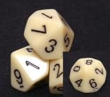 Opaque Polyhedral 16mm Ivory/black d10 Dice
