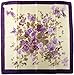 corciova Women Fashion Large Square Satin Headscarf Headdress 35 x 35 Butterfly Flower Purple Curly Headband Tie Bandana