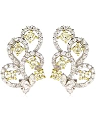 Diamond 18k Two Tone Gold Earrings