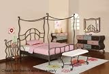 4pc Full Size Canopy Bedroom Set in Mulitcolored Finish - Parisian Collection
