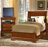 IMAGE OF Full Sleigh Headboard w/ Platform Footboard by Vaughan Bassett - Dark Cherry (BB43-449R)