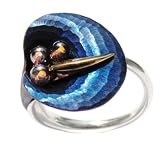 Titanium Collection Certified Genuine Amber, Titanium and Sterling Silver Ring Sizes 5,6,7,8,9,10,11,12