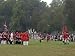American, French, and British Armies on the Field in a Reenactment of the Surrender a...