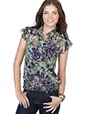 BCX Top, Flutter Sleeve Floral Printed