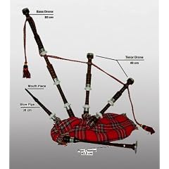 Great-Highland Dudelsack Rot - Bagpipe