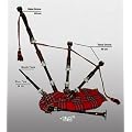 Great-Highland Dudelsack Rot - Bagpipe