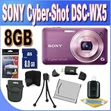 Sony DSC-WX5 Purple WX Series, 3D Sweep Panorama, Exmor R CMOS Sensor with  ....