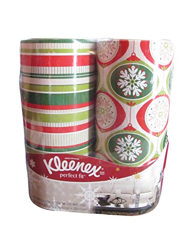 Kleenex Perfect Fit Cylinder Christmas Holiday Tissues 2 Pack Designs May Vary