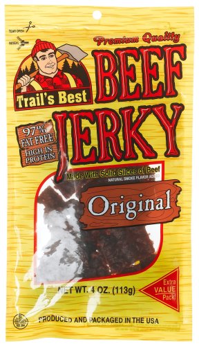 Trail's Best Original Beef Jerky, 4-Ounce Packages (Pack of 6) by Dried Beef