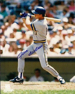 Autographed/Hand Signed 8x10 Photo Jim Gantner Milwaukee Brewers