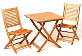 Gartenmöbel-Set aus Holz klappbar, 3-teilig