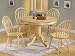 5pc Country Style Natural Finish Wood Round Dining Table & 4 Windsor Chair Set