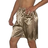 SILK COUTURE: Mens Sleepwear - Silk Boxer Shorts / Pajama Lounge Shorts - Size: M-L